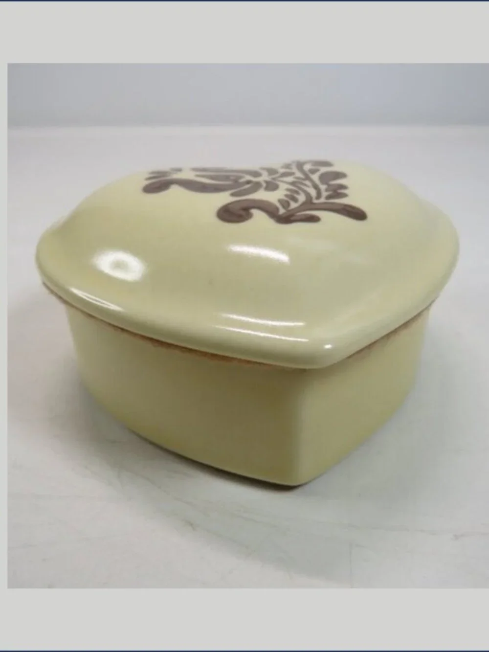 VTG Pfaltzgraff Village Heart Trinket Box Ceramic Covered Dish Rustic Farmhouse
